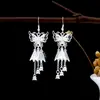 Pendientes Miao Étnicos de Borla Larga Estilo Nuevo, Pendientes Exagerados de Declaración de Moda Estilo Étnico de Plata Miao de Lujo Ligero