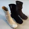 Botas Finas com Salto Grosso Estilo Ballet Francês para Mulheres, Novidade Outono/Inverno 2026 Botas Curtas Plush de Salto Alto com Laço