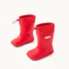 Botas de Chuva Infantis Pig Daddy Sapatos de Borracha Infantis Botas de Chuva de Cano Médio com Cordão para Meninos e Meninas Sapatos de Água Impermeáveis Antiderrapantes para Jardim de Infância