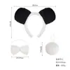 Performance Dia das Crianças Headband de Cabeça Animal Cartoon Headwear de Pelúcia Conjunto de Headband de Princesa Panda de Pelúcia Adesivos Faciais Acessórios de Roupa