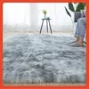 Alfombra Pequeña de Sofá Engrosada, Alfombra Rectangular Resistente a Manchas para Sala de Estar, Alfombrilla de Cama, Alfombra para Ventana de Bahía, Alfombra Tie-Dye para Dormitorio