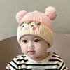 Gorros Cálidos y Lindos de Oso para Otoño e Invierno, Gorros con Protección para las Orejas para Niños y Niñas, Bebés y Niños Pequeños, Gorros de Lana, Gorros de Punto para Bebés y Niños