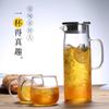 Botella de agua fría de vidrio de borosilicato alto recta con tapa de acero inoxidable, tetera con filtro, botella de agua fría de jugo recta transparente