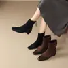 Botines elegantes de estilo francés ZHR para mujer, colección 2026, versátiles para el uso diario, botines cortos elegantes