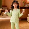 Roupa Íntima Térmica Infantil Primavera Outono Inverno Pijama Floral Tops e Calças Fofos para Bebê Roupa de Descanso para Meninas