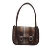 Popular Outono e Inverno Nova Bolsa Moda Feminina Bolsa de Mão Estilosa Bolsa de Ombro Xadrez Vintage Bolsa Quadrada Pequena Estilo Coreano Bolsa Feminina