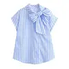 Para el Comercio Exterior Transfronterizo Europeo y Americano Verano 2026 Nueva Versátil Camisa de Rayas sin Mangas Estilo Commuter Decorada con Lazo