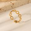 Yiwu Pequenas Mercadorias Estilo Simples Moda Joias Personalizadas Aço Inoxidável Banhado a Ouro 18K Anel Nicho Joias de Alta Qualidade