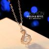 Chapa de oro rosa de 18K collar de joyería de cisne inteligente simple para mujer colgante de clavícula japonés coreano una generación de cabello