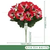 Arreglo Floral de Pensamientos de Cinco Pétalos para Decoración del Hogar, Flores Artificiales, Flores de Seda, Plantas Verdes, Adornos para Exteriores, Flores Artificiales de Rosa