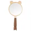 Set de Peine para el Hogar Estilo Gato, Suave y Lindo, Color Café, Juego de Cuatro Piezas: Espejo de Maquillaje de Mano, Peine Masajeador para el Cuero Cabelludo de Mujer, Set de Espejo y Peine