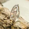 Suministro Directo de Fábrica Regalo del Día de San Valentín Anillo de Plata S925 para Mujer, Corazón Dulce Micro-pavimentado con Circonita, Anillo Fresco Estilo Coreano