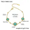 Acero Inoxidable Corte Cuadrado Borde de Pan Piedra de Vidrio Colgante Pendientes Collar Pulsera Set de Joyería Chapado en Oro de 18K