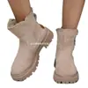 Botas Europeias e Americanas de Meia-Canela Quentes Transfronteiriças com Zíperes Laterais, Botas de Algodão de Inverno, Novo Estilo Wish, Forradas com Fleece, Atacado Tamanho Grande