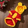 Ropa de invierno para mascotas para gatos y perros, estilo de dibujos animados, forrada de polar, con capucha, para perros pequeños como Teddy, al por mayor desde fábrica de mascotas