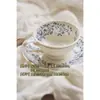 Juego de Tazas de Café Retro Jingdezhen Estilo Europeo Pequeña Taza de Cerámica de Lujo Creativo Pastoral Juego de Té de la Tarde Té Floral