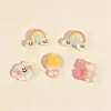 Pirulitos Arco-Íris de Nuvem Desenho Animado Mini Acessórios de Resina DIY Cola Cremosa Capa de Celular Presilha de Cabelo Acessórios de Cabelo Crocs