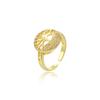 Anillo ajustable con diseño de nicho, con circonita incrustada, estilo retro, chapado en cobre de 18 quilates, para hombre y mujer.