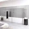 Nueva Tienda de Ropa Estante de Exhibición de Acero Inoxidable Plateado Colgador de Ropa Montado en Pared y Lateral Estantes de Exhibición para Tienda de Ropa de Hombre y Mujer