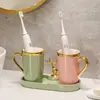 Conjunto de Copos para Enxaguante Bucal de Luxo Leve para Uso Doméstico, Copo para Escova de Dentes para Família e Casais, Copo Dental, Porta-Escova de Dentes