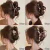 Elegante Pinza para el Cabello Redonda con Perlas para Mujer 2026 Nuevo Modelo Pinza Grande para el Cabello para Moños en la Parte Trasera de la Cabeza Pinza de Tiburón Accesorio para el Cabello