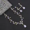 Pendientes y Collar de Borla de Perlas y Pedrería Estilo Europeo y Americano, Cadena para Clavícula de Gama Alta Nicho, Joyería de Declaración de Moda Única y Exagerada