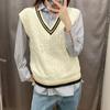 Estilo Japonês Outono 2023 Uniforme Jk Estilo Preppy Botão Flor Solto Gola V Colete Tricô Pulôver Feminino Y451682
