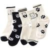 Calcetines de barril para mujer en blanco y negro al por mayor, estilo japonés Joker, otoño e invierno, moda coreana ins, estilo lindo de oso, calcetines para estudiantes