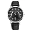 Procesamiento y Personalización de Comercio Exterior Más Vendido Moda Calendario de Luz Azul Patrón Romano Reloj de Hombre Correa de Reloj de Hombre Reloj de Cuarzo