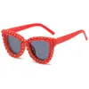 Gafas de sol de diamante de montura grande nuevas europeas y americanas gafas de color caramelo gafas de sol de moda para mujer fiesta disparos en la calle gafas decorativas