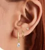 Pendientes de Latón Electrochapado en Oro Real de Moda de Alto Diseño para Mujer, Venta Caliente Transfronteriza Europea y Americana