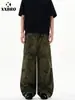 Muxi Ropa Estilo Americano Moderno High-Street Exterior Estampado de Camuflaje Pantalones Cargo para Hombre Sueltos Paracaidista Pantalones Casuales