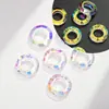 Color Super Flash Agujero Grande Círculo Vidrio Anillo de Ángel Agujero para Colgar Cuentas de Cristal Hecho a Mano DIY Collar Pulsera Joyería Colgante