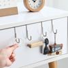 Gancho doble tipo S de acero inoxidable, sin perforaciones, multiusos, para cocina, mesita de noche, baño, dormitorio, puerta de armario, gancho en forma de S, percha para ropa