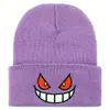 Gorro de Punto Bordado Popular Estilo Coreano Ins, Gorro de Pareja Lindo de Dibujos Animados Estilo Coreano, Gorro Sencillo de Color Sólido Versátil Original