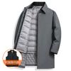 Abrigo de longitud media para hombre Chaqueta de plumón Abrigo para funcionario de alto rango Nuevo Abrigo de plumón de pato blanco Casual de negocios Chaqueta de plumón