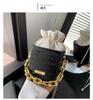 Bolso de cubo cuadrado a cuadros para mujer, estilo occidental, con cordón, bandolera de hombro con cadena de corazón, para verano de 2023