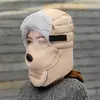Protección Auditiva para Ciclismo de Invierno Máscara de Ojos a Prueba de Viento Gorro de Algodón Lei Feng Grueso Caliente para Hombre Protección para Mujer