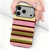 Funda de teléfono popular de Shopee con rayas rosa y marrón retro, funda de película dos en uno para iPhone 17, funda protectora para Apple 18pm