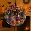 Gato Trapaceiro de Halloween Placa de Madeira Pendurada Estilo Americano Abóbora Gato Preto Decoração Atmosfera de Festival Artesanato
