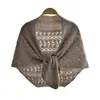 Novo cachecol de cashmere para outono e inverno, de alta contagem de fios, quente, tricotado, com design triangular vazado, cor sólida elegante, perfeito como xale de sobreposição