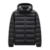 Chaqueta de plumón para hombre 2026 Otoño/Invierno, Capucha desmontable, 90% plumón de pato, Cálida, Informal, Ligera, Abrigo de plumón moderno para hombres jóvenes