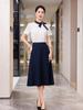 Traje de camisa nuevo Tienda de joyería para mujer Ropa de negocios Moda Elegante Vestido blanco Ropa de trabajo para recepción de hotel Verano