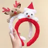 Diadema de Dibujos Animados Navideña para Niños 2025 Nuevo Estilo Diadema de Reno de Felpa para Niñas, Accesorio para el Cabello para Fotos y Lavado de Cara de Niñas Pequeñas