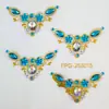 Pegatinas faciales de flor de unicornio transfronterizas con pedrería, pegatinas de pedrería para la frente autoadhesivas, pegatinas faciales de diamantes para festivales de música EDM de diosa
