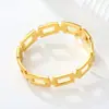 Pulseira de corrente quadrada oca, finamente trabalhada, pulseira de estilo único, aço inoxidável banhado a ouro 18K, joia transfronteiriça europeia e americana