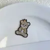 Etiqueta de Tela de Dibujos Animados Bordado por Computadora Marcas Tejidas Patrón de Perro Pudín Kurami Hecho a Mano DIY Adornos para la Cabeza Accesorios para el Cabello Etiqueta Trasera