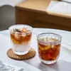 Copo de Café Gelado Estilo Americano Vintage com Design em Relevo, Alto Valor Estético, Copo Especial para Suco, Copo de Uísque, Copo de Água da Moda
