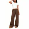 Pantalones Deportivos Casuales de Pierna Recta con Forro de Felpa Otoño/Invierno 2026, Pantalones de Pierna Ancha para Hombre, Color Sólido, Estilo Europeo y Americano