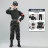 Traje de Camuflaje para Niños Niños Entrenamiento Militar Desarrollo al Aire Libre Campamento de Verano Ropa de Rendimiento de Fuerzas Especiales Primavera y Otoño